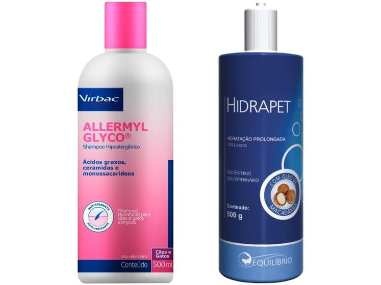 Shampoo Allermyl Glyco 500ml + Hidrapet Creme 500g VIRBAC + AGENER