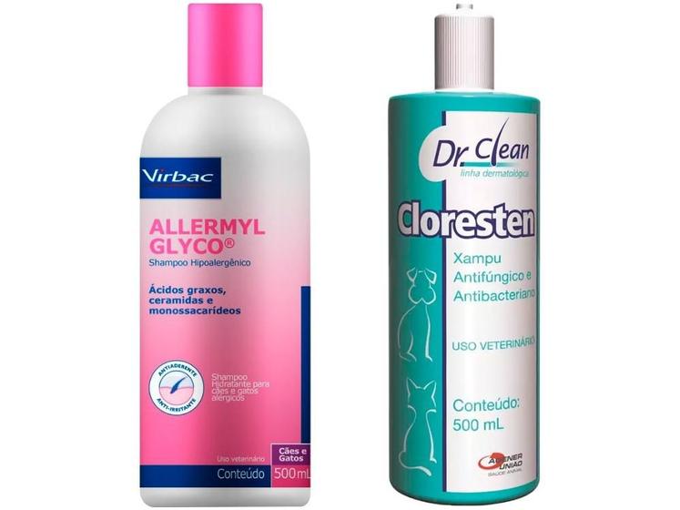 Shampoo Allermyl Glyco 500ml + Shampoo Cloresten 500ml VIRBAC