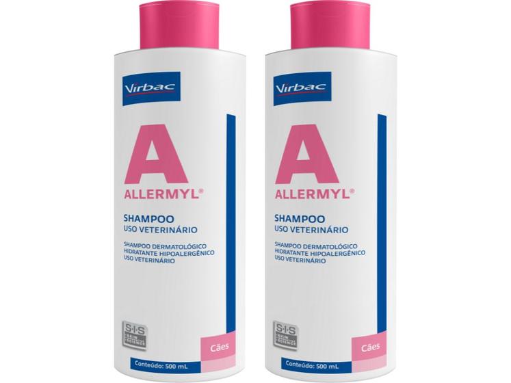 Shampoo Allermyl Glyco 500ml Virbac 2 Unidades Kit de Tratamento