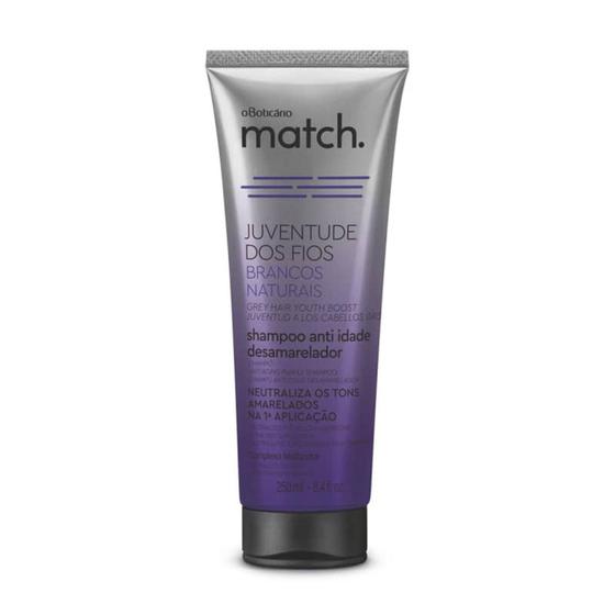 Imagem de Shampoo Anti-Idade Desamarelador Match Juventude dos Fios Brancos Naturais 250ml