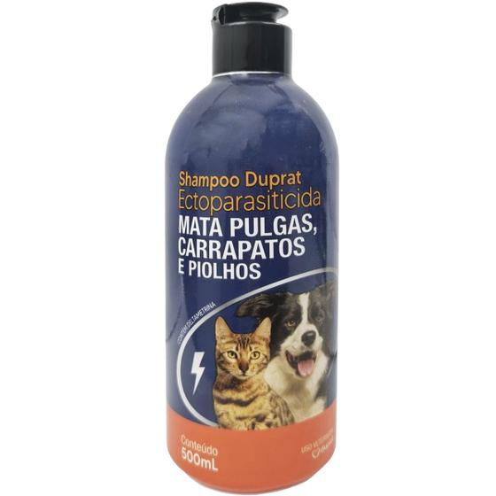 Imagem de Shampoo Anti Pulgas Cachorro Gato Carrapatos Piolhos 500ml Baixa Toxidade Duprat Pet Clean