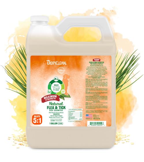 Imagem de Shampoo Anticaspa e Antipulgas TropicClean Maximum Strength - 3,78 L