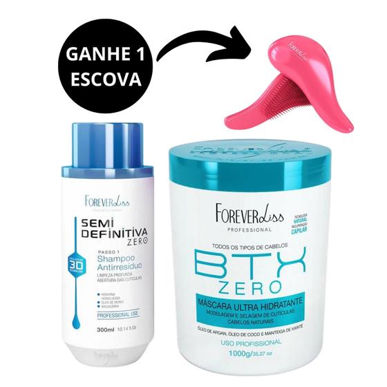 Imagem de Shampoo Antirresíduo Semi Definitiva 300ml + Btx Zero 1kg Forever Liss