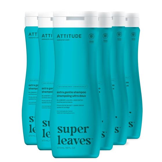 Imagem de Shampoo ATTITUDE Extra Gentle Hair acalma o couro cabeludo seco 473mL x6