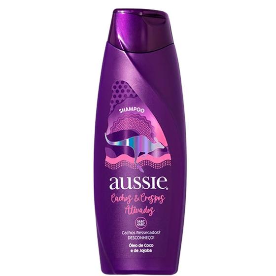Imagem de Shampoo Aussie 360ml Cachos & Crespos Ativados Com Extrato de Óleo de Jojoba Proporcionando Uma Limpeza Delicada