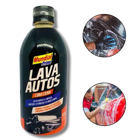 Imagem de Shampoo Automotivo Com Cera Concentrado 500ml Carro Moto Auto Lavagem Profissional SabãoDetergente