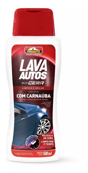 Imagem de Shampoo Automotivo Lava Autos Cera Com Carnaúba Promove Limpeza E Brilho Frasco 500ML