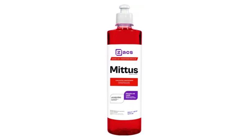 Imagem de Shampoo Automotivo Mittus Lava Autos Neutro 1:400 Zacs 500Ml