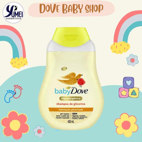 Imagem de Shampoo Baby Dove 400ML Hidratação Glicerinada Hipoalergenic