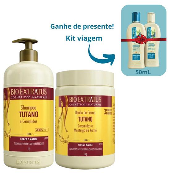 Imagem de Shampoo Banho de Creme Bio Extratus Tutano 1L + sh cd jab50ml