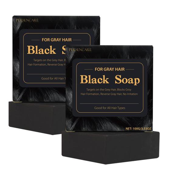 Imagem de Shampoo Bar VAEYAE Herbal Black Soap Grey Hair Reverse, 2 unidades