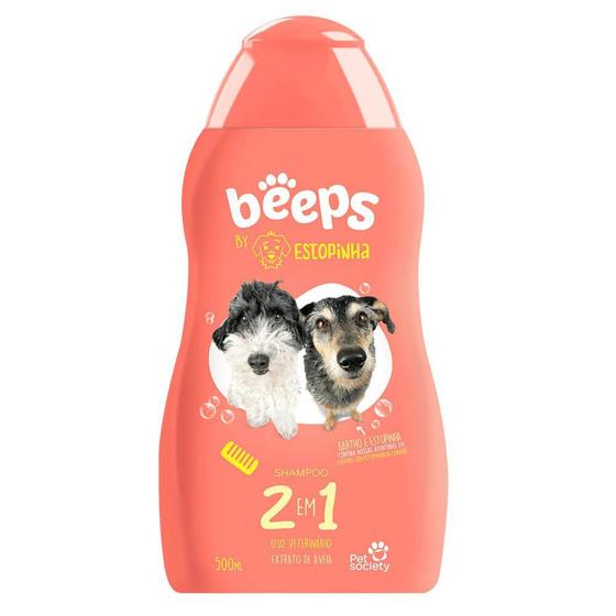 Imagem de Shampoo Beeps Estopinha Tutti - Fruti 2X1 Pet Society para Cães e Gatos 500ml