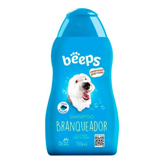 Imagem de Shampoo Branqueador Beeps Para Cães E Gatos Pet Society - 500 mL