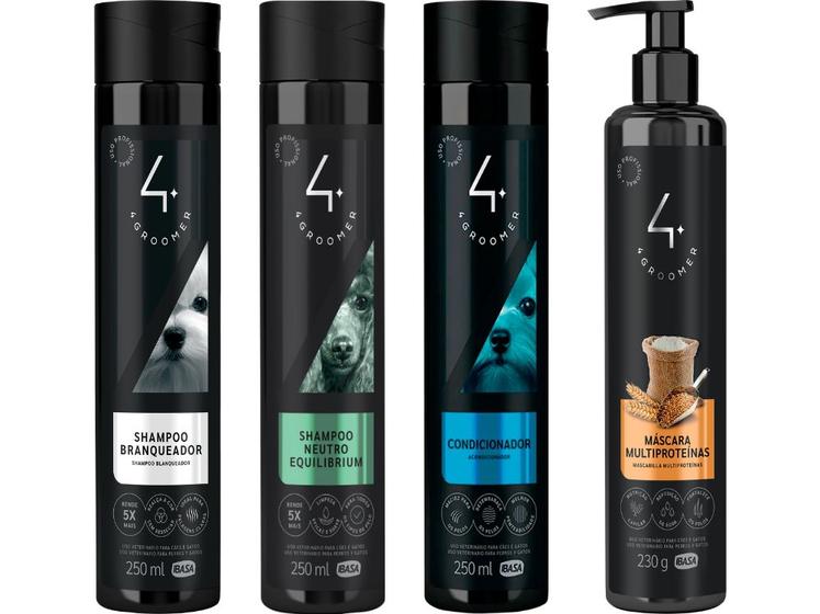 Imagem de Shampoo Branqueador + Neutro + Condicionador + Másc. Multiproteínas 230g - Ibasa