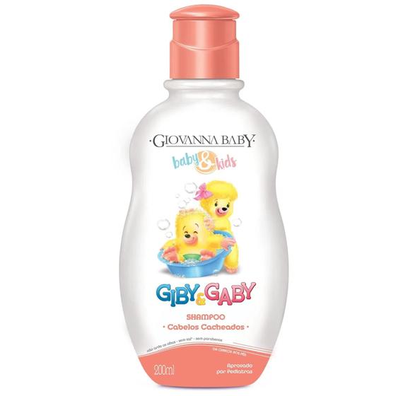 Imagem de Shampoo Cabelos Cacheados Baby & Kids Giby e Gaby Giovanna Baby 200ml promove hidratação natural.