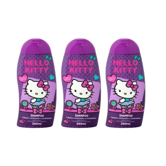 Imagem de Shampoo Cia Da Natureza Cachos Hello Kitty 260Ml - Kit C/3Un