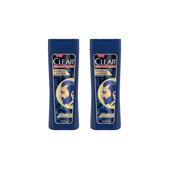 Imagem de Shampoo Clear 200Ml Cabelo E Barba-Kit C/2Un