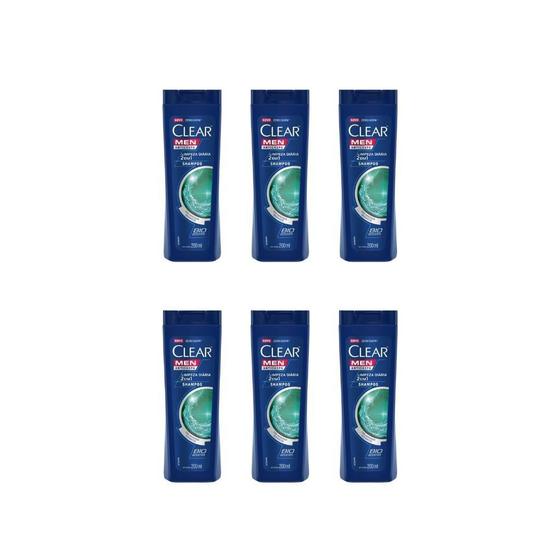Imagem de Shampoo Clear 200Ml Dual Effect 2 Em 1 Limp Diaria-Kit C/6Un
