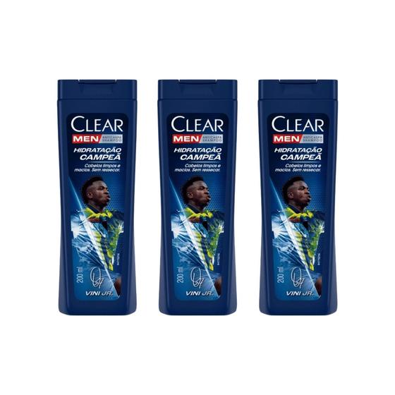 Imagem de Shampoo Clear 200ml Men Hidrat Campea - Kit C/3un