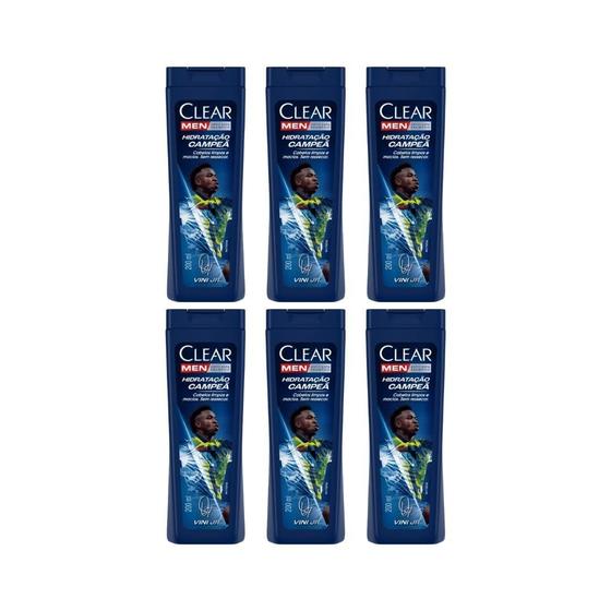 Imagem de Shampoo Clear 200Ml Men Hidrat Campea - Kit C/6Un