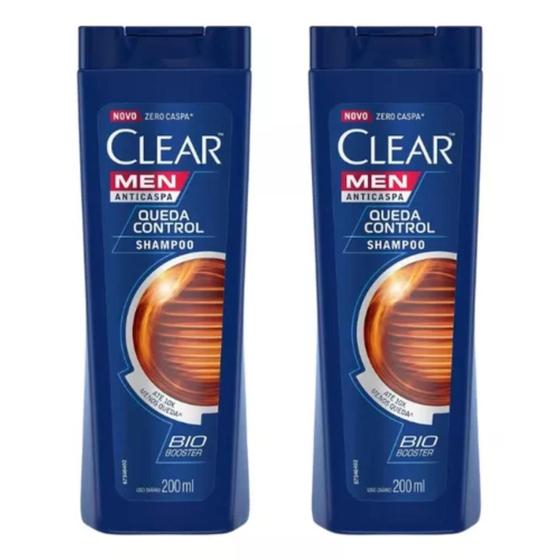 Imagem de Shampoo Clear 200ml Queda Control Men Anticaspa kit Com 2 Unidades