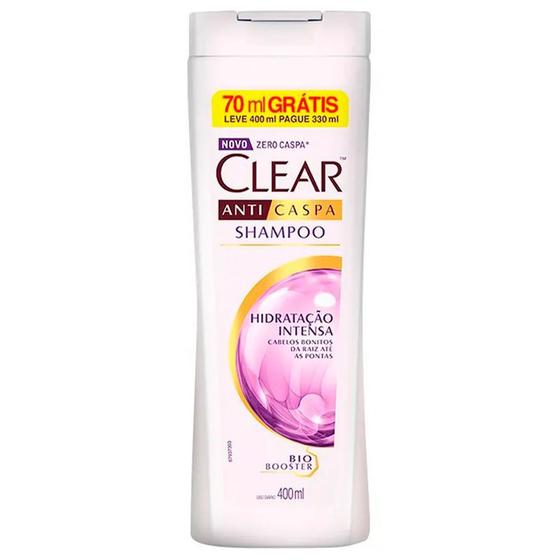 Imagem de Shampoo Clear Anticaspa Hidratação Intensa Leve 400ml Pague 330ml