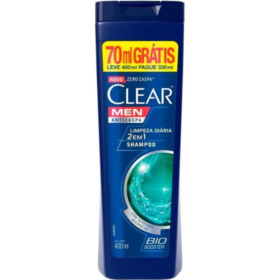 Imagem de Shampoo Clear Men Anticaspa Limpeza Diária 2 em1-400 ml