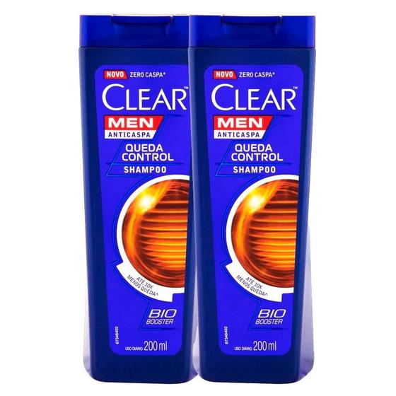 Imagem de Shampoo Clear Men Queda Control 200ml  Kit com duas unidades