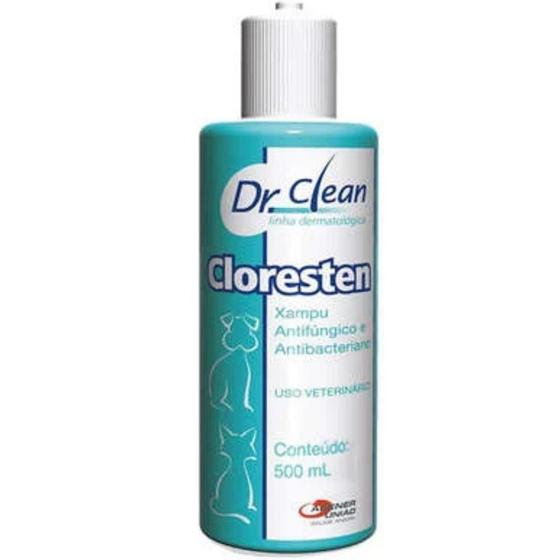 Imagem de Shampoo Cloresten Antifúngico e Bacteriano Dr. Clean Cães e Gatos 500 ml