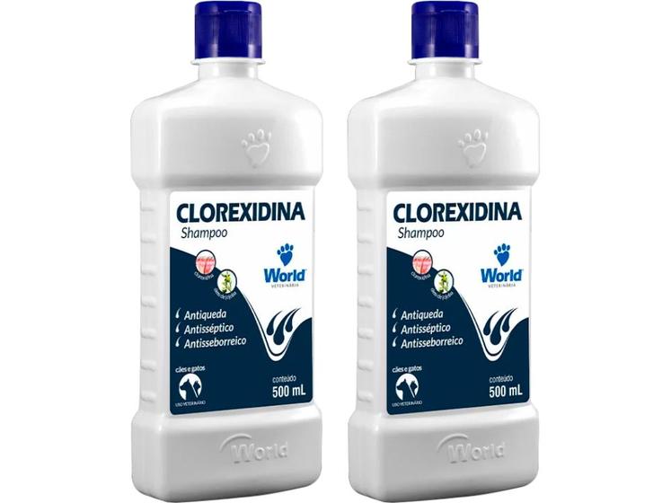 Imagem de Shampoo Clorexidina 500ml - World - 2 Unidades