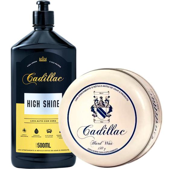 Imagem de Shampoo Com Cera High Shine 500ml Cadillac Cera Cristalizadora Vitrificadora Hard Wax