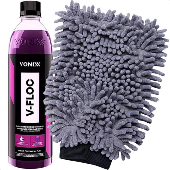 Imagem de Shampoo Concentrado V-Floc Luva Microfibra Lavagem Vonixx