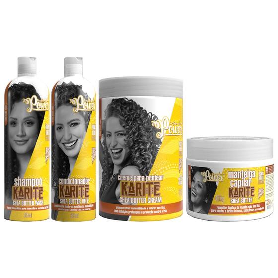 Imagem de Shampoo+ Cond+ Creme 800ml+ Manteiga Capilar Karite Soul Power