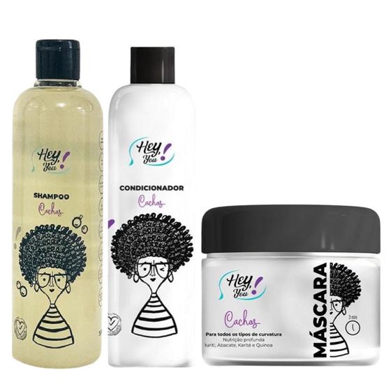 Imagem de Shampoo, Condicionador E Máscara Hey You Afrodite 3X300Ml