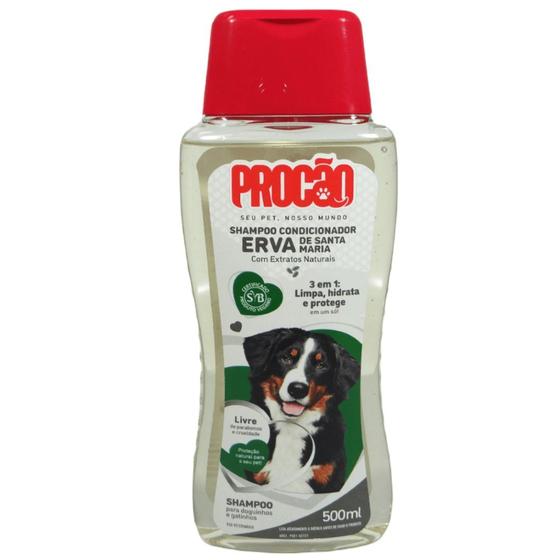 Imagem de Shampoo Condicionador Erva de Santa Maria 500ml Para Cães e Gatos Procão