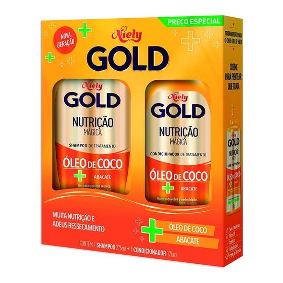 Imagem de Shampoo + Condicionador Niely Gold Nutrição Mágica