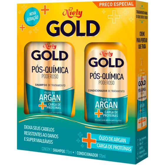 Imagem de Shampoo + Condicionador Niely Gold Pós Química Poderoso