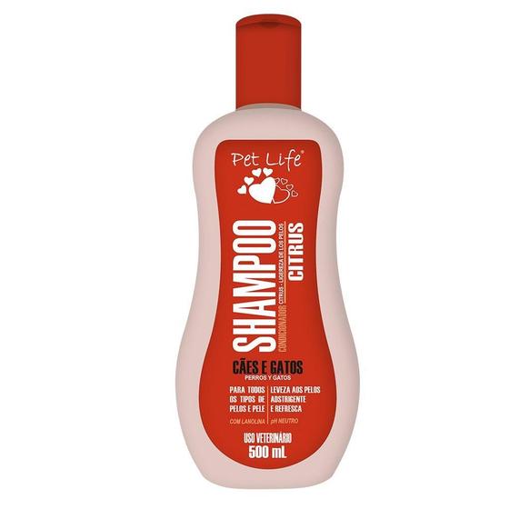 Imagem de Shampoo Condicionador Pet Life Citrus para Cães e Gatos - 500 mL