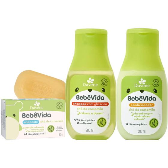 Imagem de Shampoo+Condicionador+Sabonete Vegetal Cha Camomila Bebe Vida