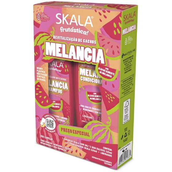 Shampoo + Condicionador Skala Frustástica Revitalização de Cachos Melancia 325ml Imagem de Shampoo + Condicionador Skala Frustástica Revitalização de Cachos Melancia 325ml
