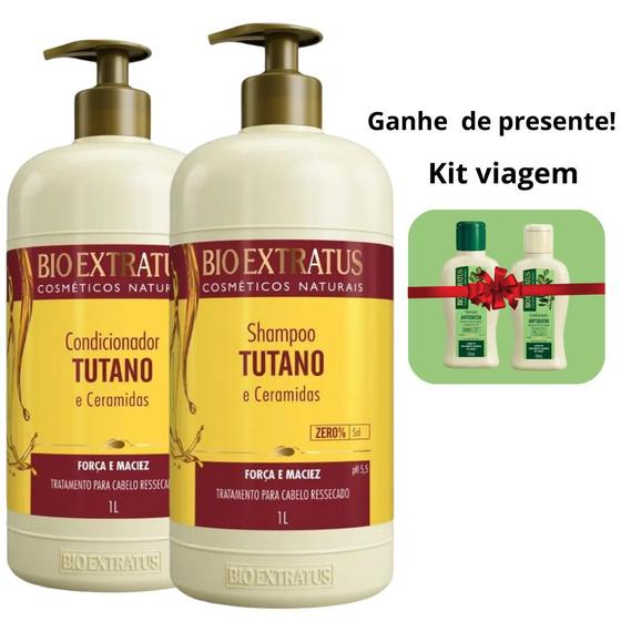 Imagem de Shampoo Condicionador Tutano Bio Extratus 1L + Kit Viagem