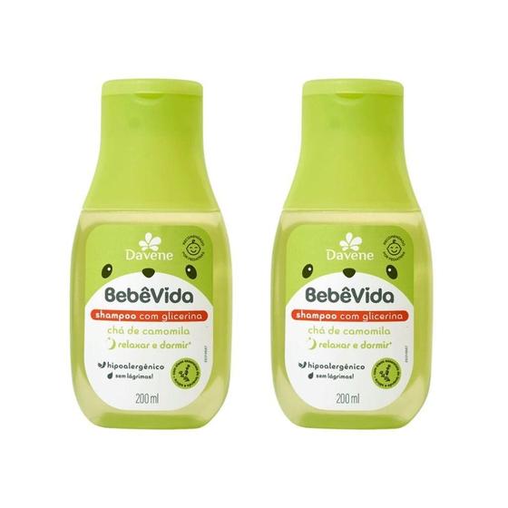 Imagem de Shampoo Davene Bebe Vida Cha Camomila 200Ml - Kit Com 2Un