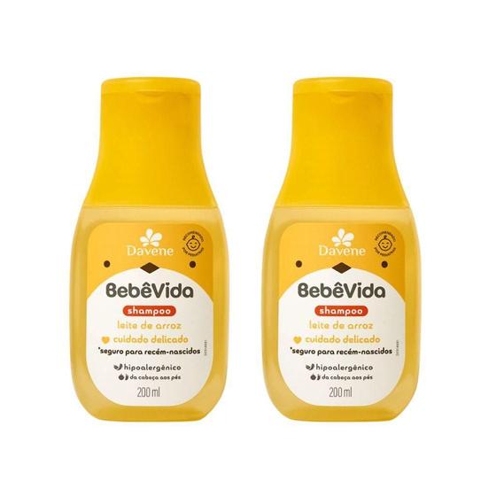 Imagem de Shampoo Davene Bebe Vida Leite De Arroz 200Ml - Kit Com 2Un
