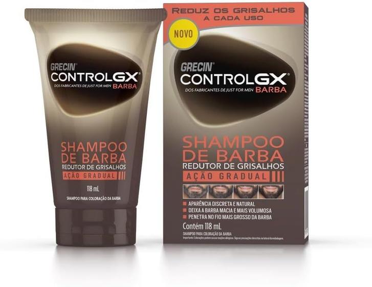 Imagem de Shampoo de Barba Grecin Control GX Redutor de Grisalhos - 118ml
