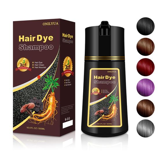 Imagem de Shampoo de Tintura TYAYW Dark Brown 500ml - 3 em 1 com Cobertura de Cabelos Grisalhos