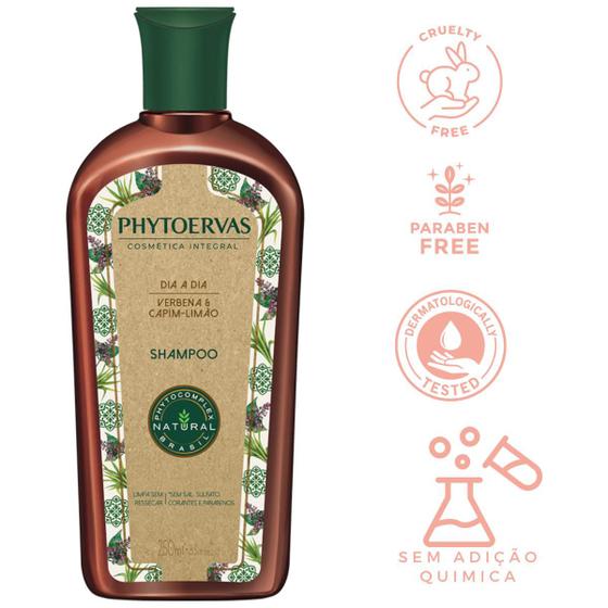 Shampoo Dia a Dia Verbena e Capim-limão Phytoervas 250ml Imagem de Shampoo Dia a Dia Verbena e Capim-limão Phytoervas 250ml