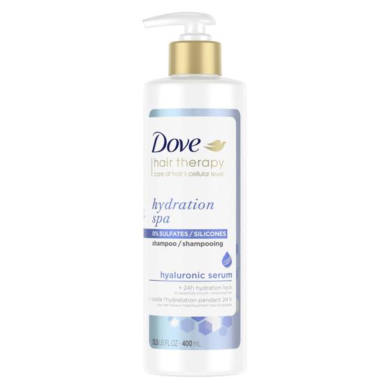 Imagem de Shampoo Dove Hair Therapy Hydration Spa 400ml para cabelos secos