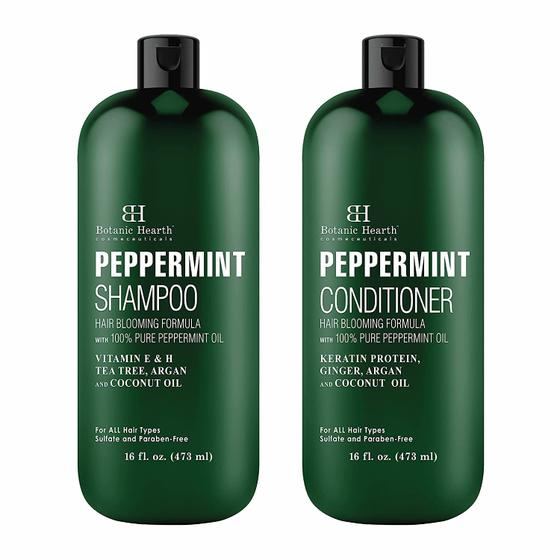 Imagem de Shampoo e Condicionador Botanic Hearth Óleo de Menta - 473ml - Para Cabelos Tingidos