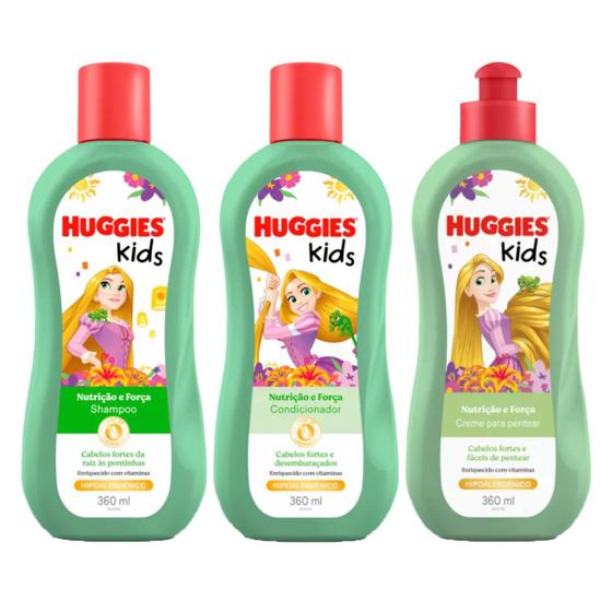 Imagem de Shampoo e Condicionador + Creme para Pentear Huggies Nutrição e Força