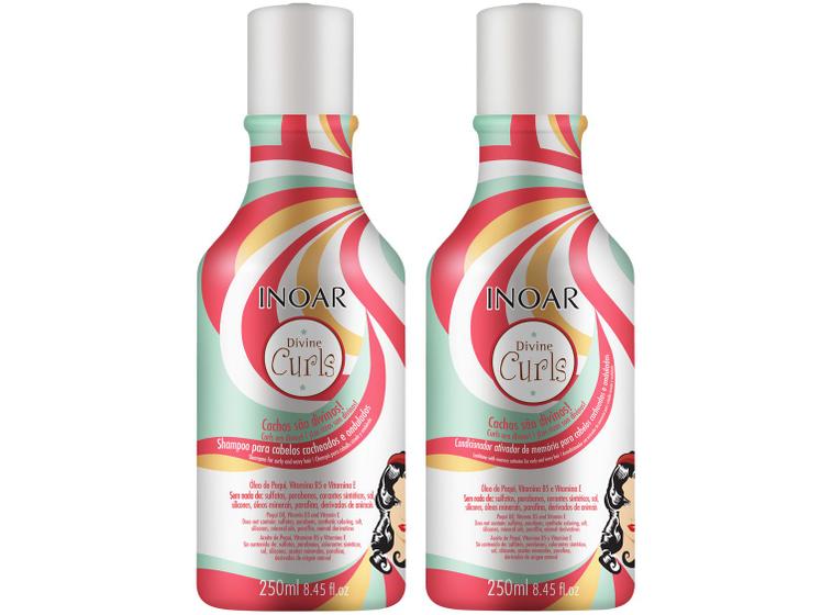 Shampoo e Condicionador Inoar Divine Curls - 250ml Cada - Kit Shampoo e ...